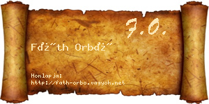 Fáth Orbó névjegykártya